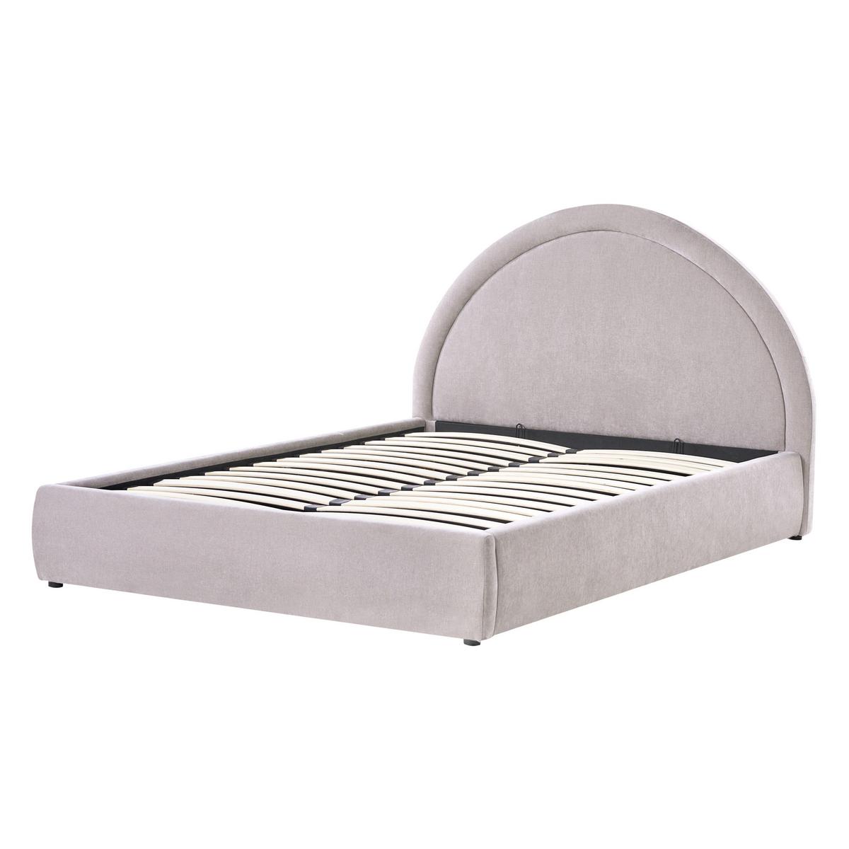 BETT mit Stauraum 140/200 cm Beige Mouzon - Beige/Grau, Textil (140/200cm) - Beliani