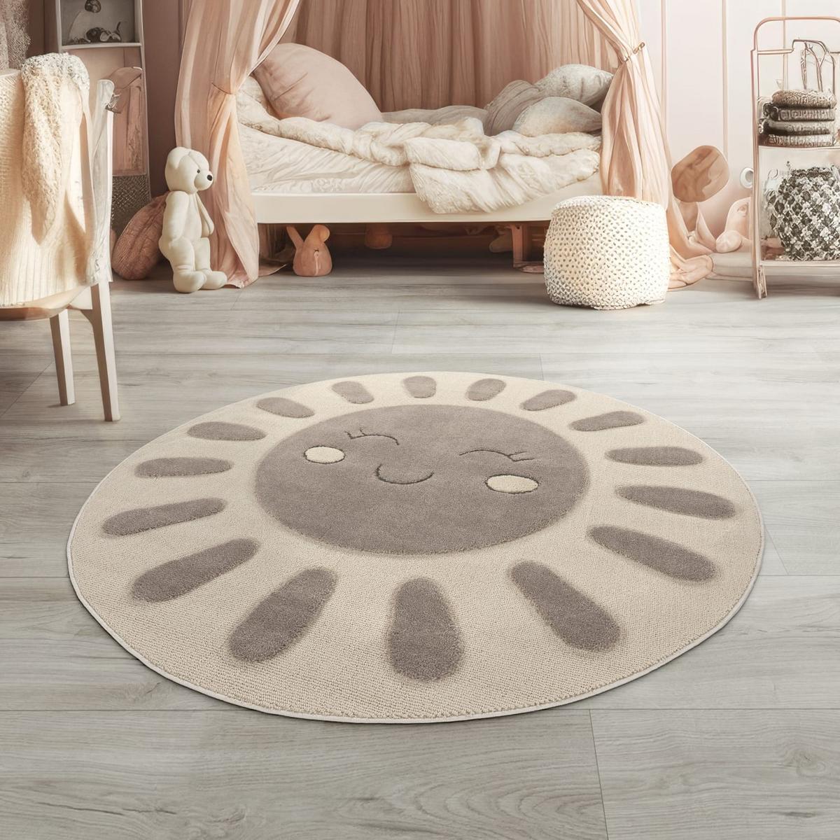 KINDERTEPPICH Creme Ø 120 cm - Creme, Kunststoff (120/120cm) - TT Home