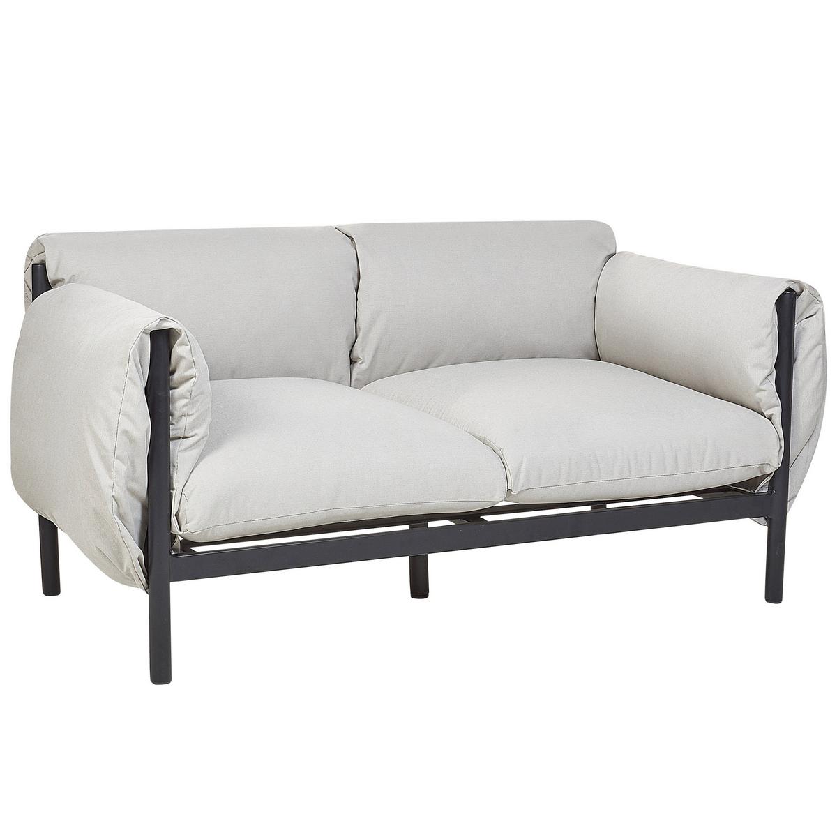5-SITZER LOUNGE SET 2-teilig hellgrau/schwarz Esperia - Hellgrau/Schwarz, Metall - Beliani