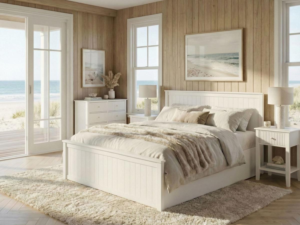 BETT mit Stauraum 180/200 Kiefernholz Weiß Lambres - Weiß, Holz (180/200cm) - Beliani