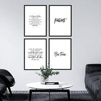POSTER Set mit 4 inspirierenden Sprüchen A3 Schwarzer Rahmen - Schwarz, Papier (29.7/3cm) - Nacnic