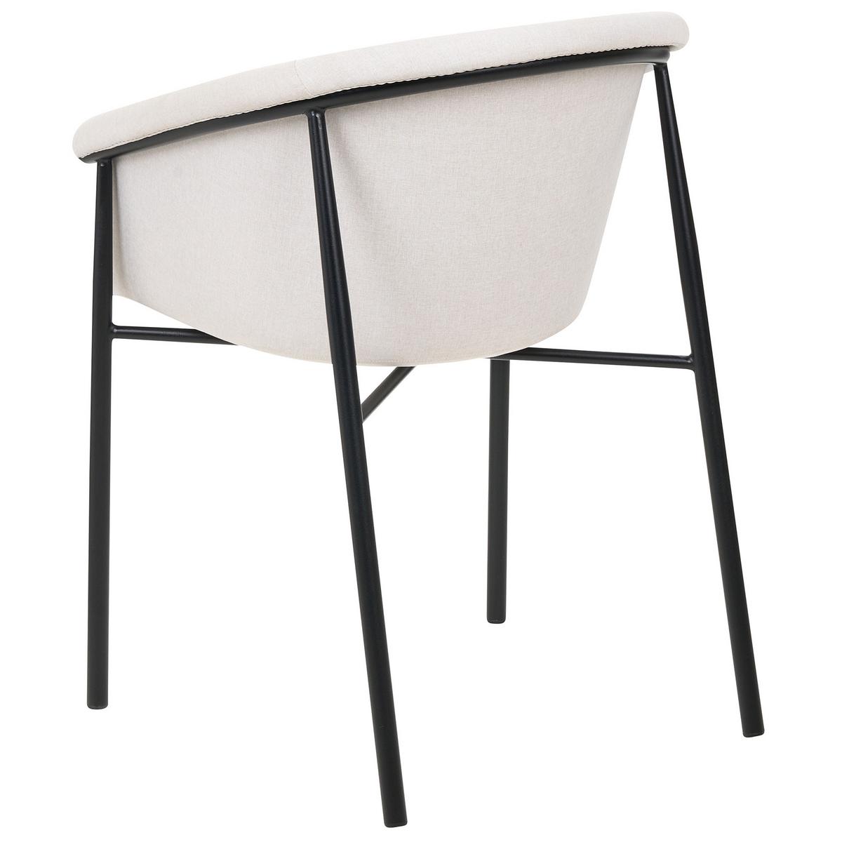 ESSZIMMERSTUHL 2er-Set Polyester Beige Ames - Beige, Textil/Metall (57/80/56cm) - Beliani