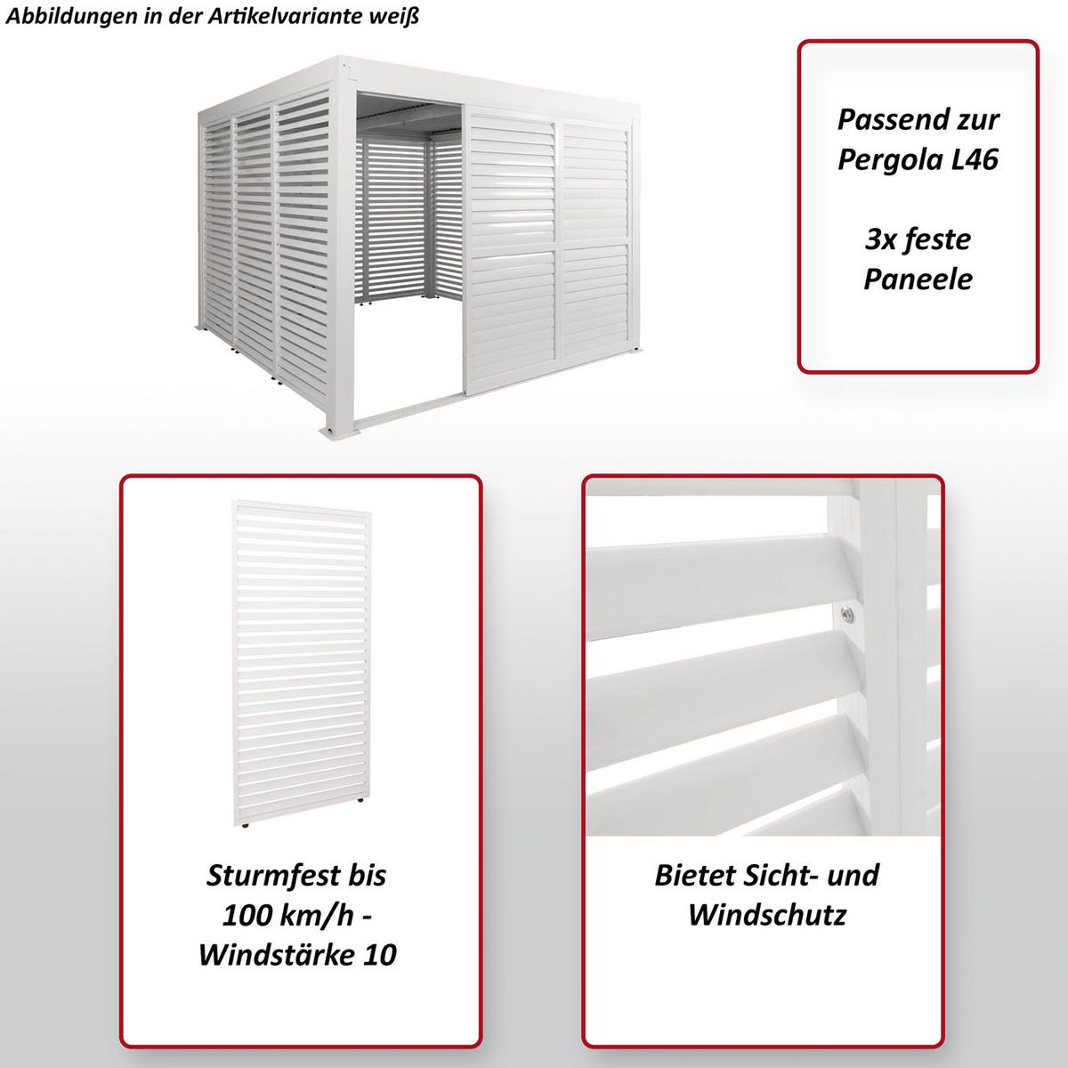PANEELE FÜR PERGOLA 3ER-SET Anthrazit 3er-Set-Set - Anthrazit, Metall (271/204/4cm) - MCW