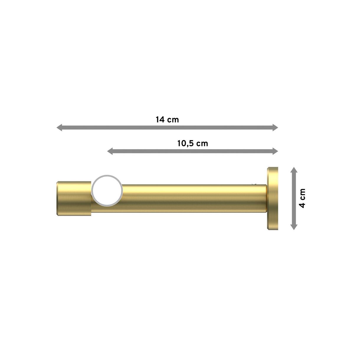 GARDINENSTANGE Prestige Santo 280 cm (geteilt in 2 x 140 cm), 1-läufig, 20 mm Ø Messing-Optik - Messingfarben, Metall (280cm) - INTERDECO