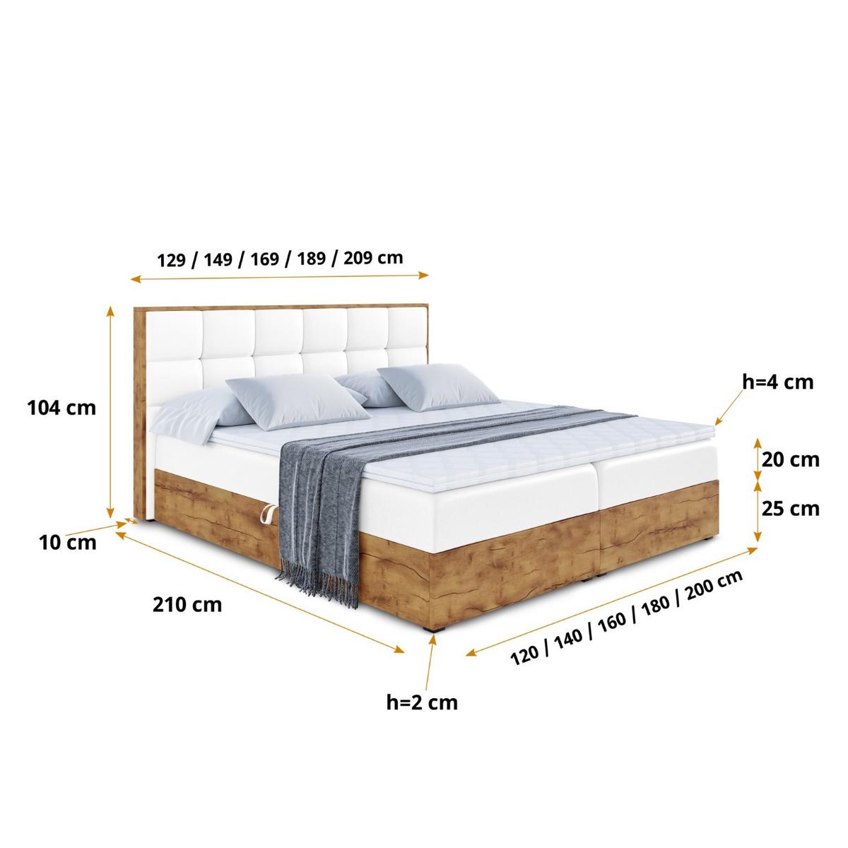 BOXBETT mit Matratze H3 und Lattenrost - LOLLI2 - 160x200 - Weiß Hochglanz - Weiß, Holzwerkstoff/Kunststoff (160/200cm) - ALTDECOR