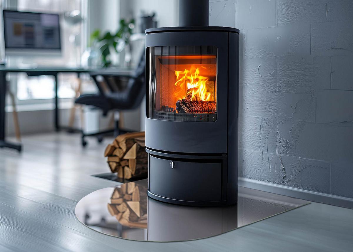 GLASPLATTE für Kamin 80x70 cm - Lila, Glas (80/70/0.4cm) - TULUP