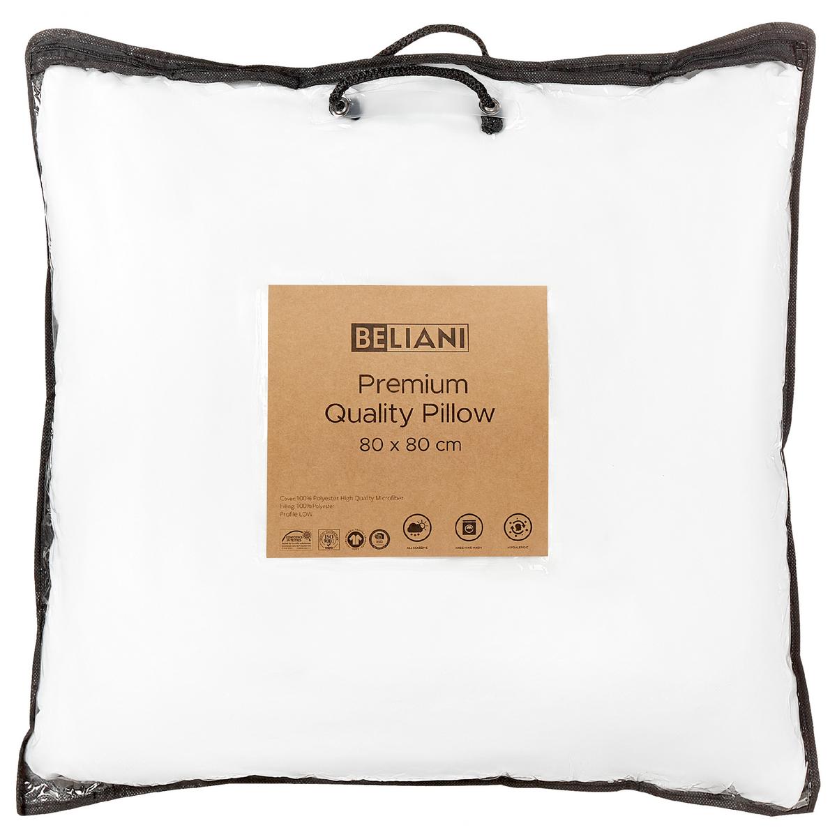 KOPFKISSEN Weiß 80/80 cm Errigal - Weiß, Textil (80/80cm) - Beliani
