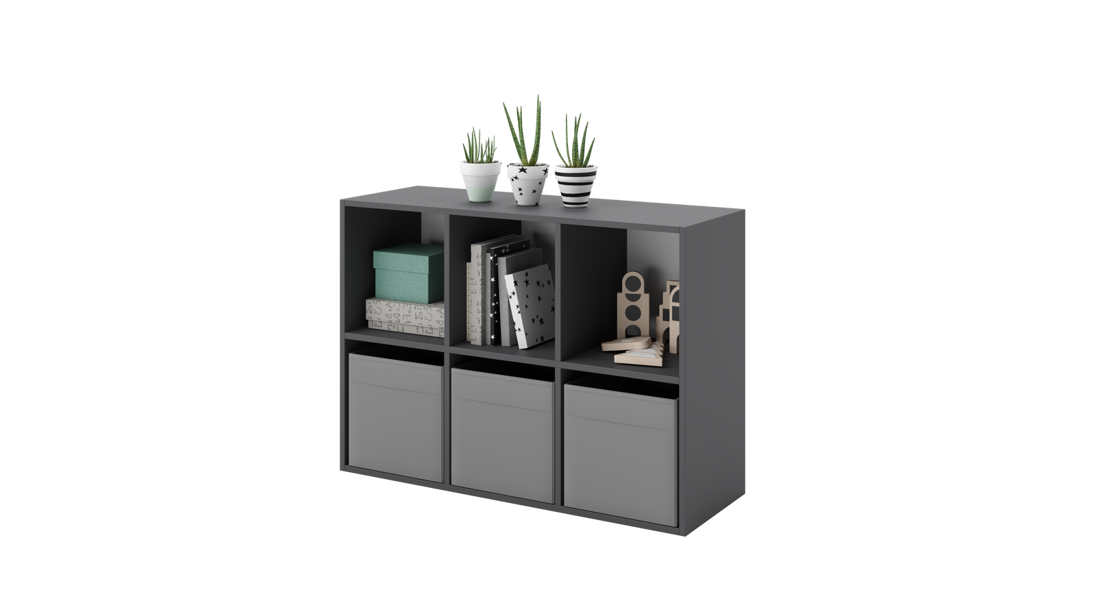 BÜCHERREGAL Loni - Grau, Holzwerkstoff (120/80/38cm) - RAUMHIRSCH FURNITURE