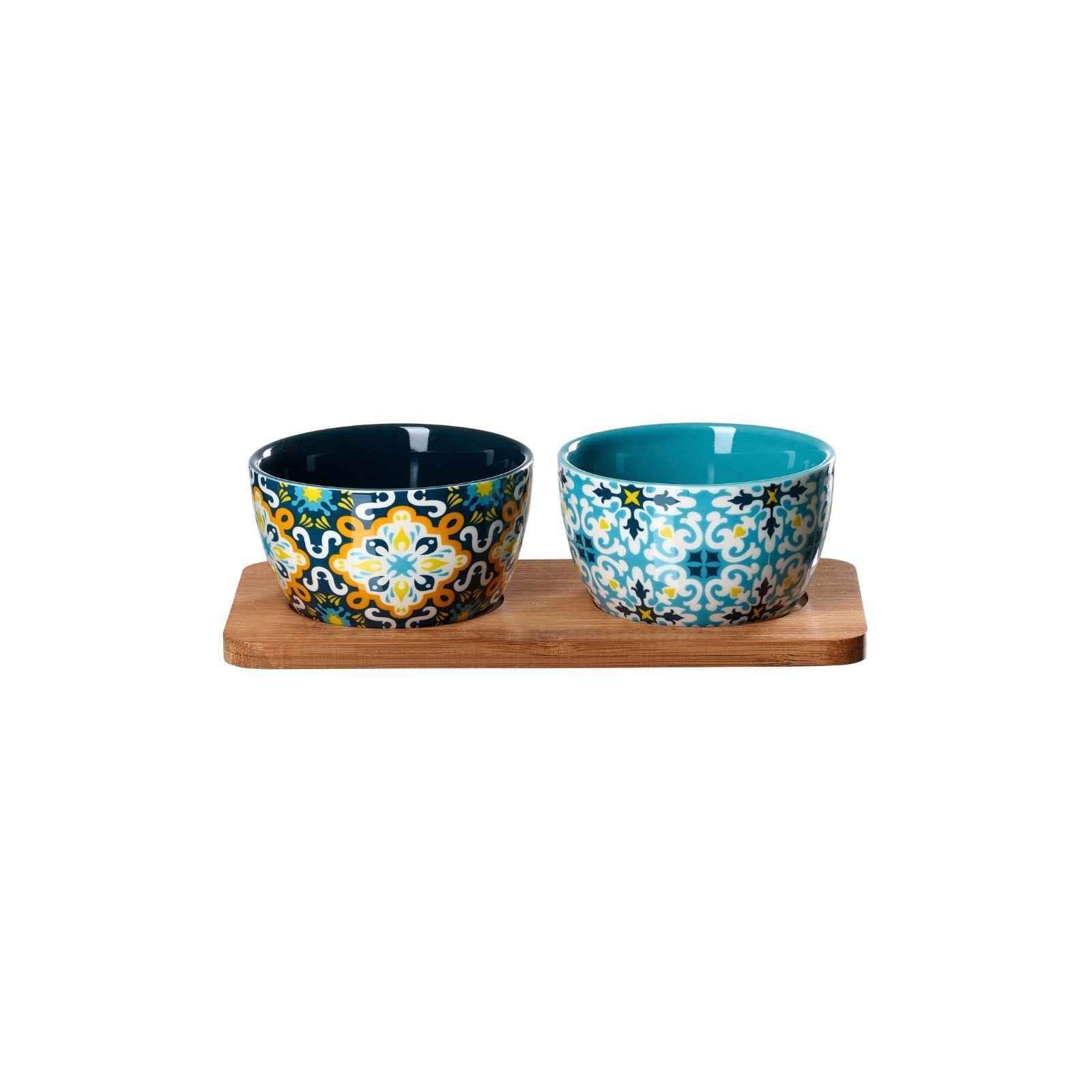 SERVIERSCHALEN-SET MIT TABLETT Benito bunt 3-tlg. - Multicolor, Keramik (11/22/6cm) - Ritzenhoff Breker