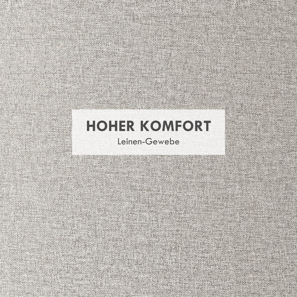 SITZHOCKER Rund mit Polsterung und Stauraum, Klappdeckel, Creme - Creme, Textil (56/42/56cm) - HOMCOM