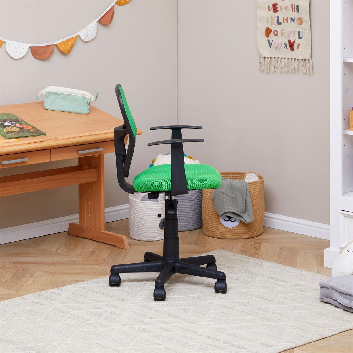 KINDERDREHSTUHL STUDIO - Dunkelgrün, Textil (53/92/52cm) - IDIMEX