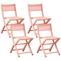 GARTENSTUHL 4er-Set Korallenrot Talca - Rot, Kunststoff (45/83/53cm) - Beliani