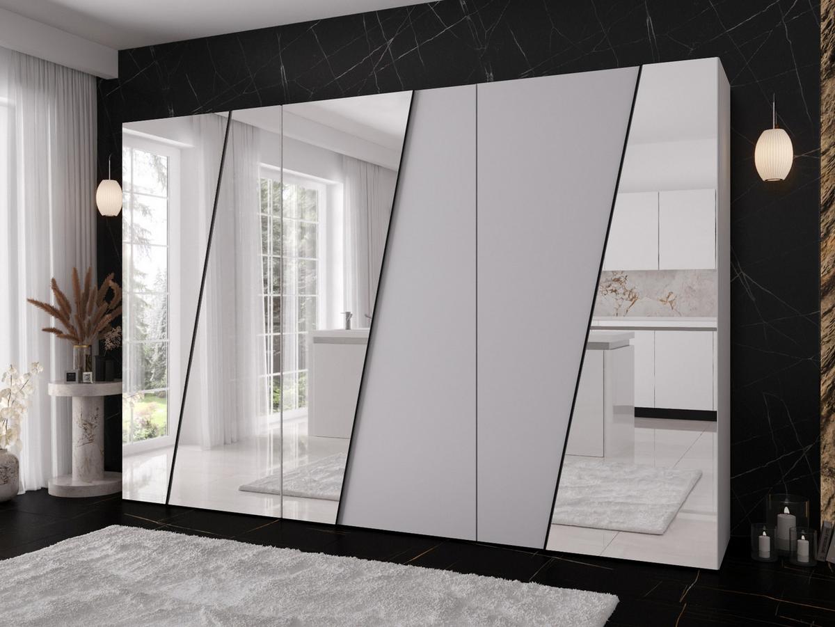DREHTÜRENSCHRANK Zen 4L 300 cm - Schwarz/Weiß, Holzwerkstoff/Kunststoff (300/202/50cm) - MIRJAN24