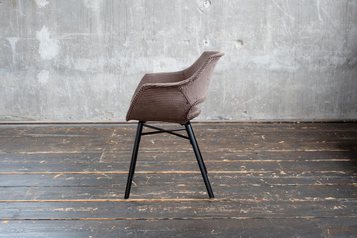 ESSZIMMERSTUHL ZAJA Braun Cord (1er-Set) - Braun, Textil (57/82/59cm) - KAWOLA