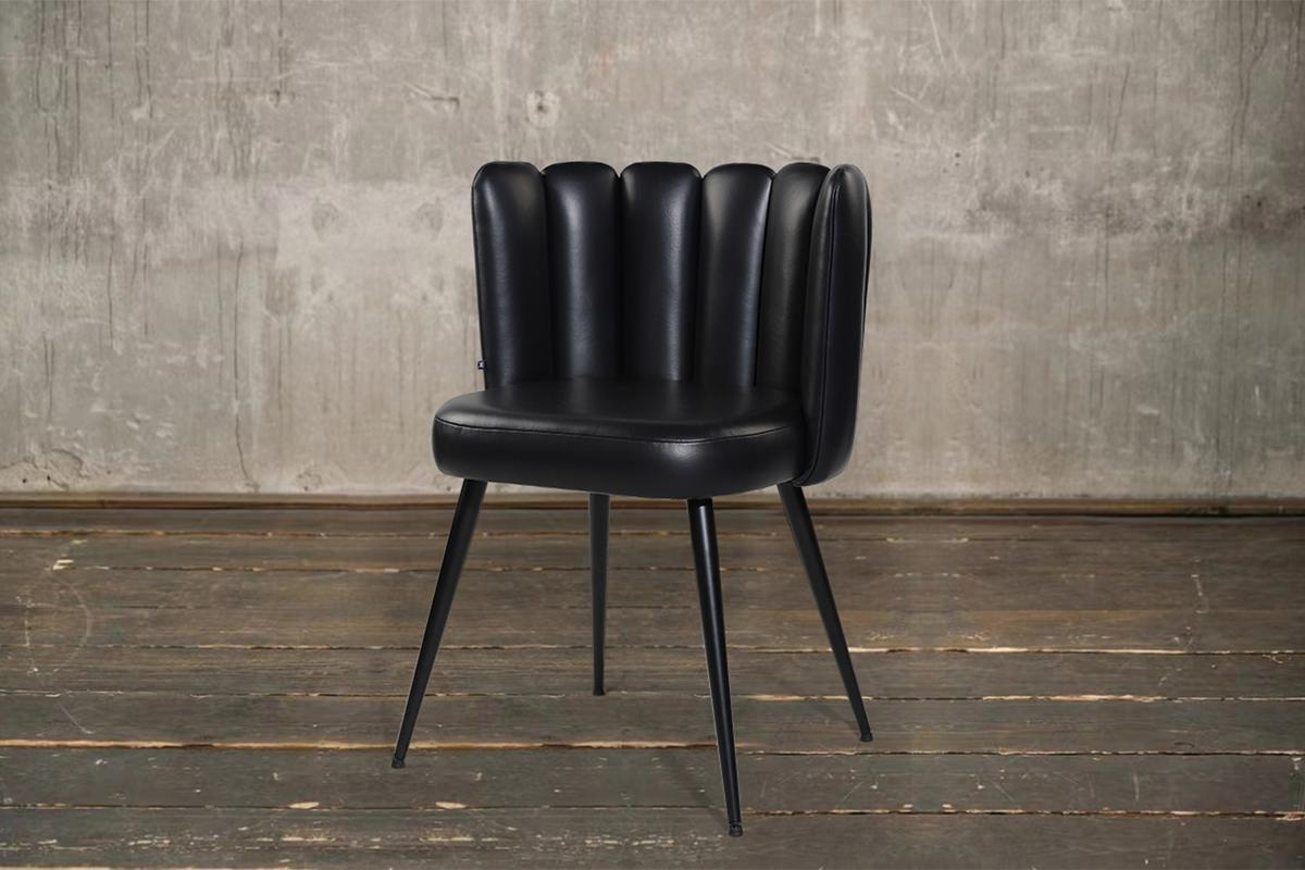 ESSZIMMERSTUHL JADA Schwarz Leder (1er-Set) - Schwarz, Leder/Kunststoff (59/79/55cm) - KAWOLA
