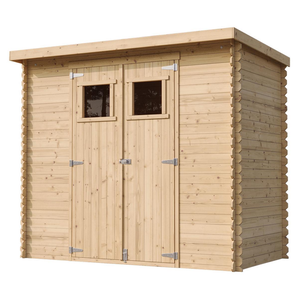 HOLZ-GARTENHAUS mit imprägniertem BodenB239xL142xH200 cm/ 2,63 m2 - M310+M310G - Beige, Holz (239/206/142cm) - Timbela
