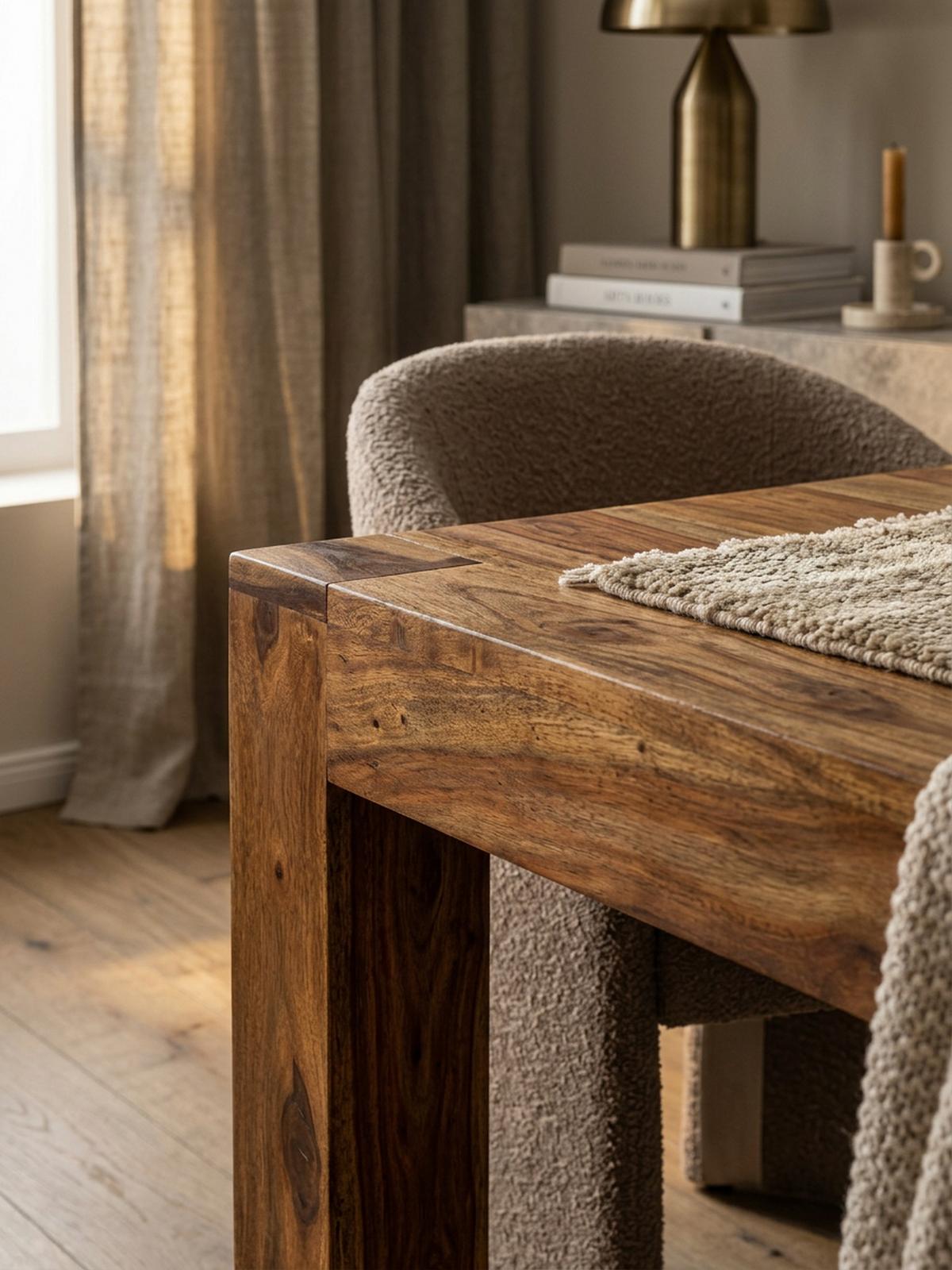 ESSTISCH Massivholz Akazie Rechteckig Handgefertigt NAKO, Braun 80x80x76 cm - Dunkelbraun/Braun, Holz (80/80/76cm) - KADIMA DESIGN