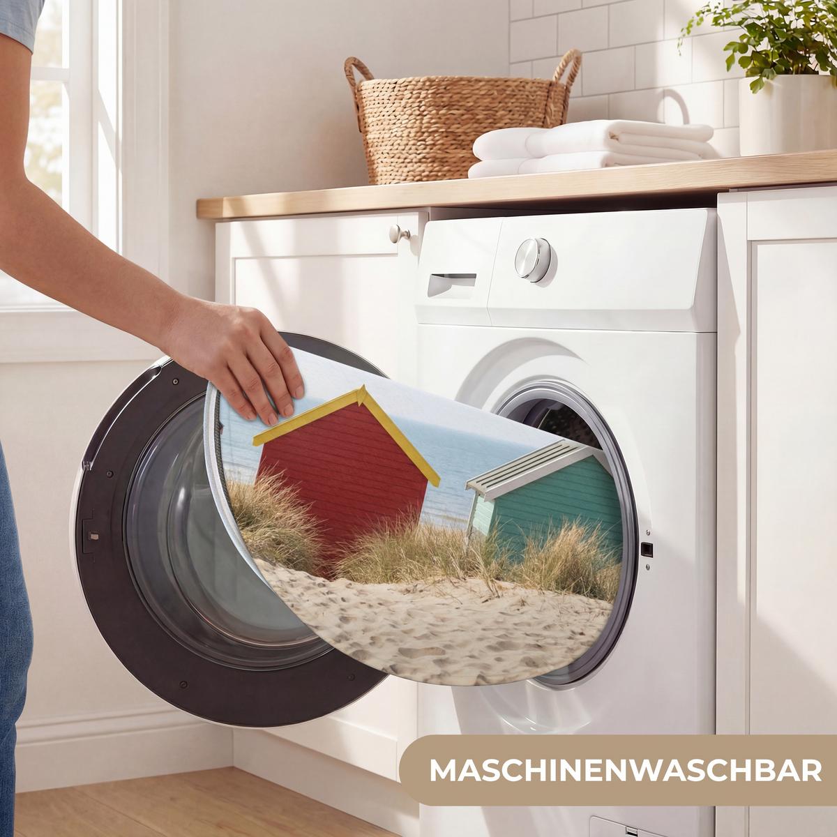WC-VORLEGER Strand - Ferienhäuser - Farbenfroh - Dünen Toilettenteppich 70x70 cm - Multicolor, Textil (70/1cm) - OnlyWow