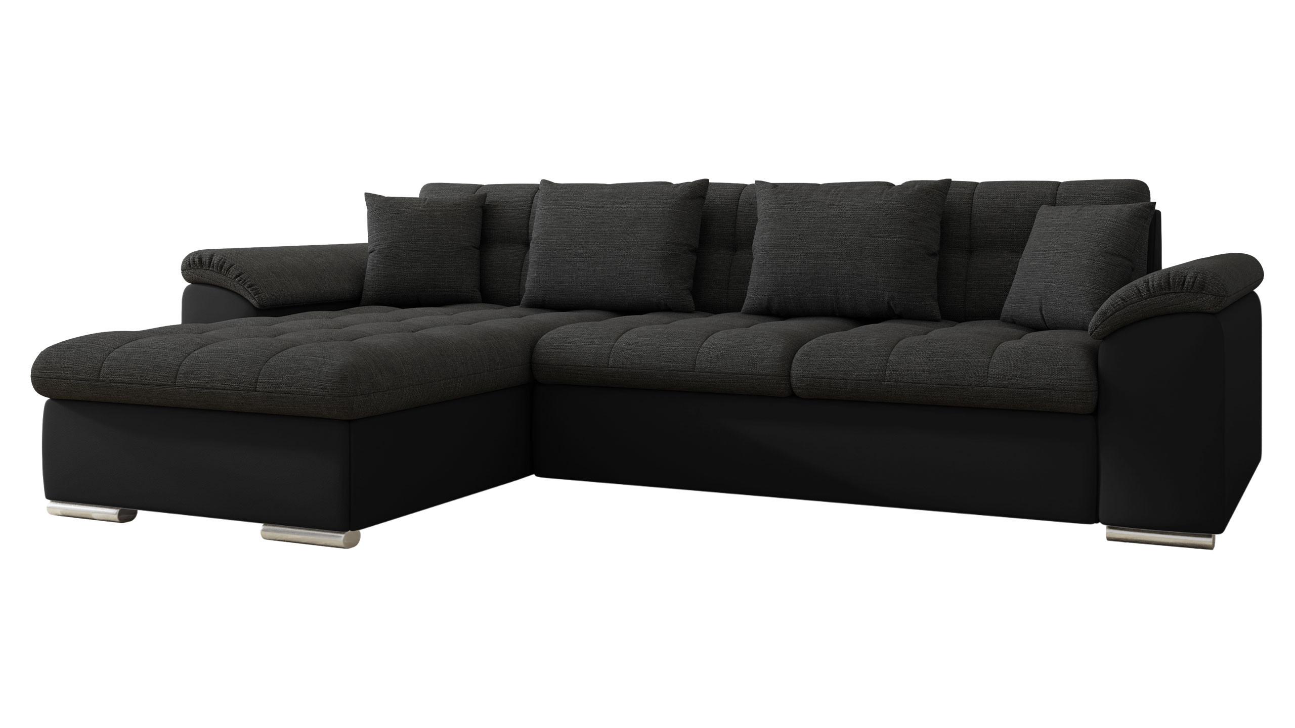 ECKSOFA Diana, Seite: Links - Schwarz, Holz/Textil (280/160cm) - MIRJAN24