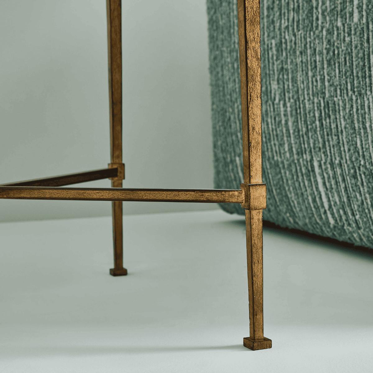 BEISTELLTISCH mit profiliertem Zierband L45 cm - ANTOINETTE - Goldfarben, Metall (45/45/56cm) - Signature