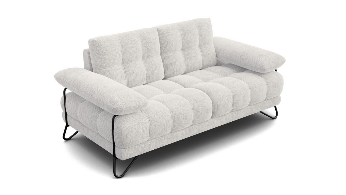 SOFA BUBBARA 2-Sitzer, creme - Creme/Schwarz, Holz/Textil (185/87/96cm) - Wozimo