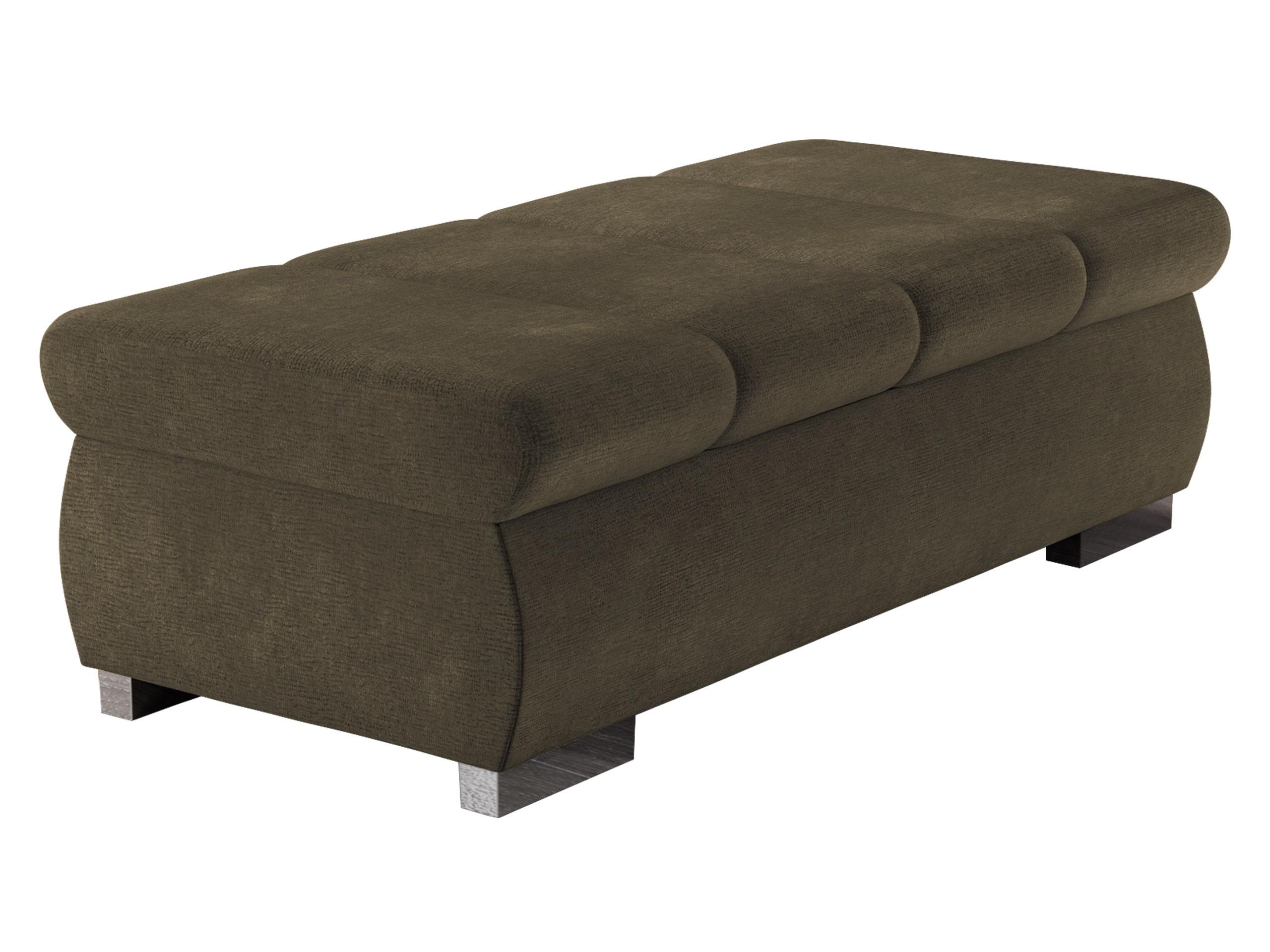 POLSTERHOCKER Bangkok Groß - Silberfarben/Braun, Holz/Kunststoff (120/39/60cm) - MIRJAN24