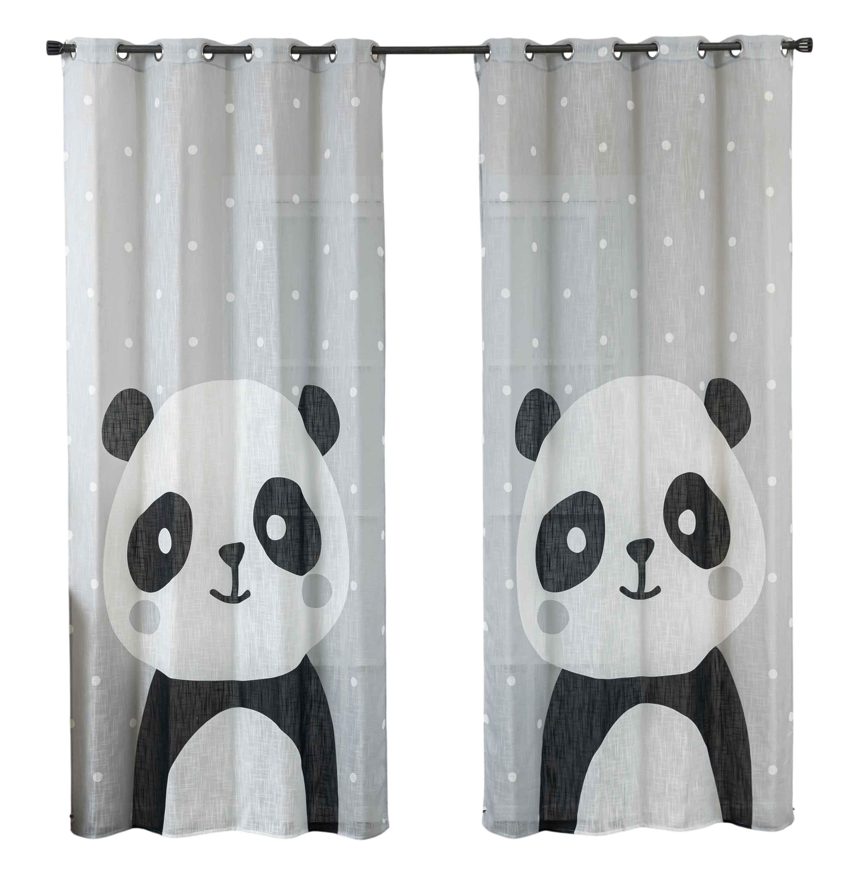 VORHANG 2ER SET SEOUL HxB 245x140 cm Panda - Weiß, Textil (140/245cm) - Gardinenbox