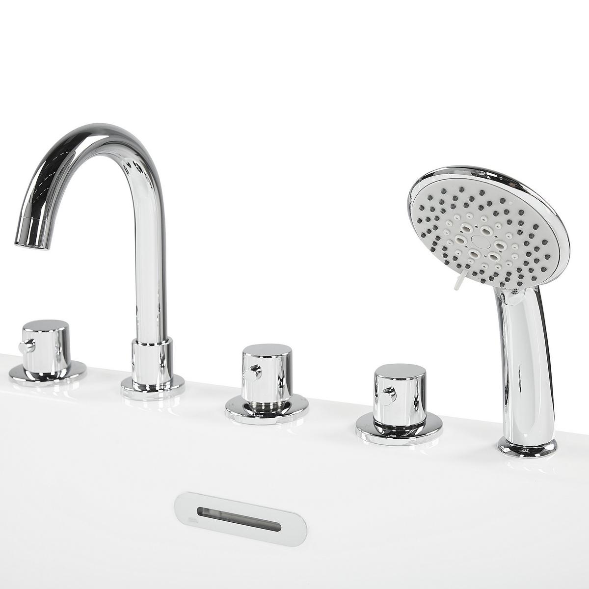 BADEWANNE FREISTEHEND 80x170x60 cm schwarz Empresa - Schwarz, Kunststoff (80/60/170cm) - Beliani