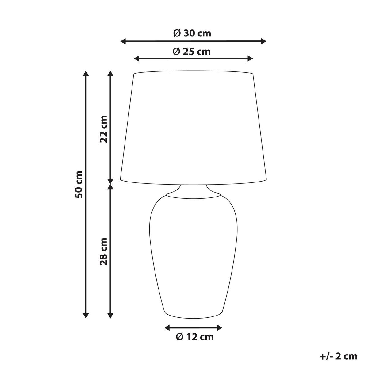 TISCHLAMPE Weiß Jinny - Weiß/Grün, Keramik (30/30/50cm) - Beliani