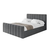 POLSTERBETT mit Bettkasten, Fußteil und Lattenrost, Boxbett ohne Matratze - STERA-Z 160x200 Dunkelgrau - Graphitfarben, Holzwerkstoff/Textil (160/200cm) - ALTDECOR