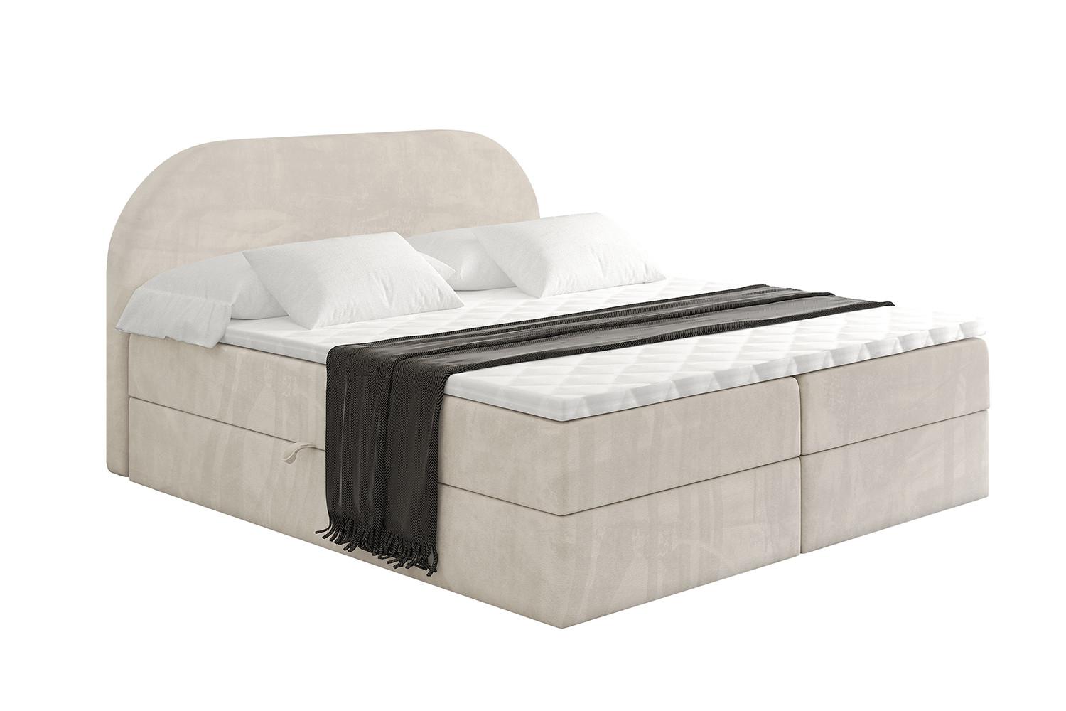 BOXBETT mit Matratze H3 und Lattenrost - NOX - 200x200 - Beige Casablanca - Beige, Holzwerkstoff/Kunststoff (200/200cm) - ALTDECOR