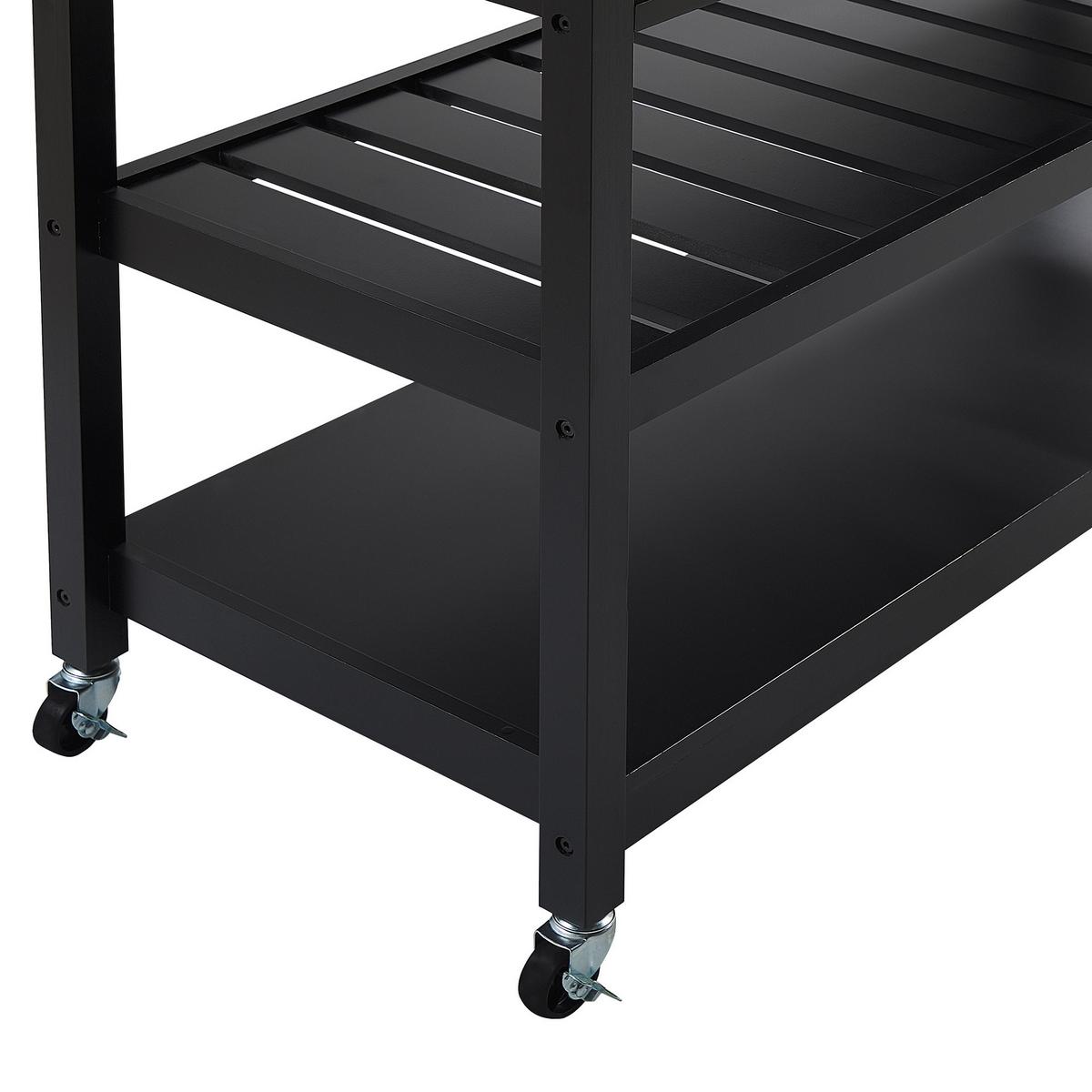 SERVIERWAGEN Holz Schwarz Navarino - Schwarz/Braun, Holz/Holzwerkstoff (120/91/48cm) - Beliani