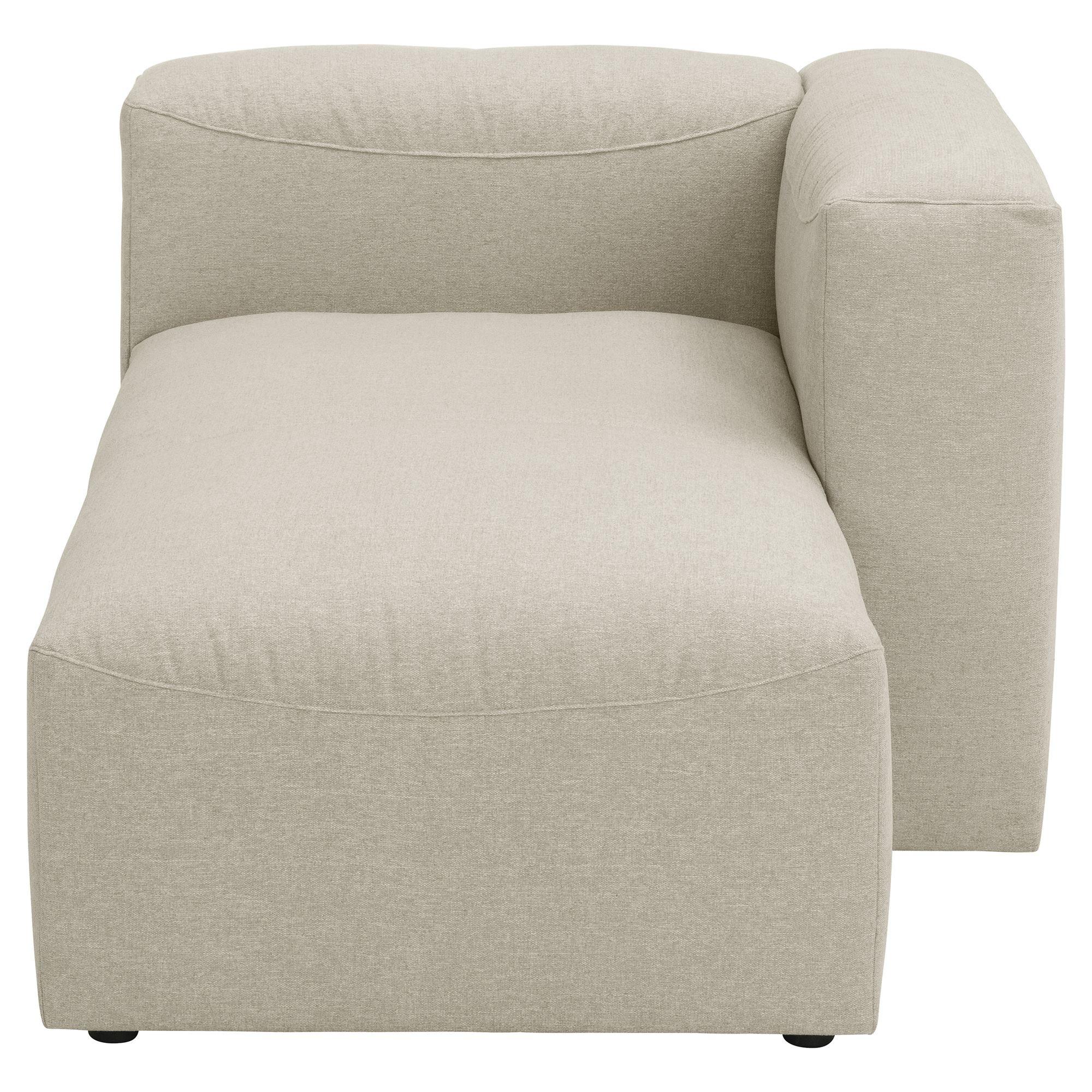 LONGCHAIR Armlehne rechts Kattrina Flachgewebe creme - Creme, Kunststoff (160/73/100cm) - 58aufmkessel