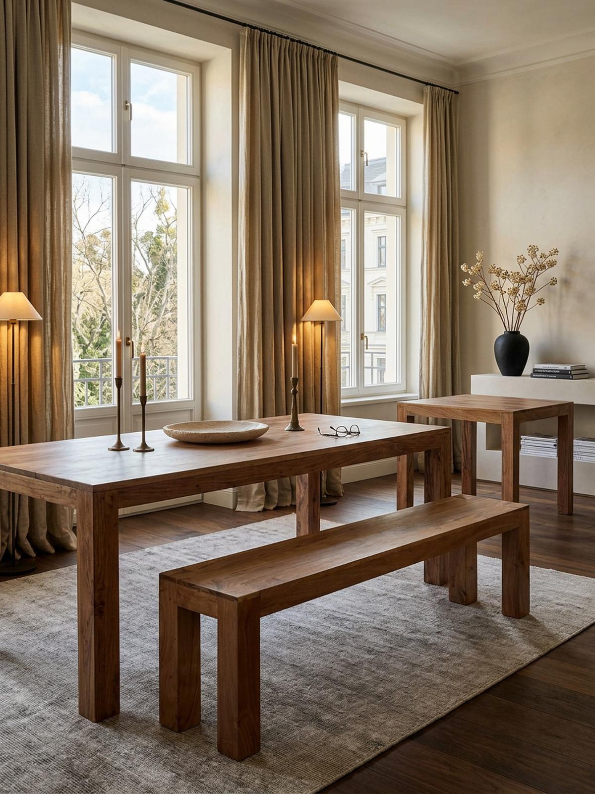 SITZBANK Massivholz Landhausstil handgefertigt, Beige 120x35x45 cm - Beige, Holz (120/45/35cm) - KADIMA DESIGN