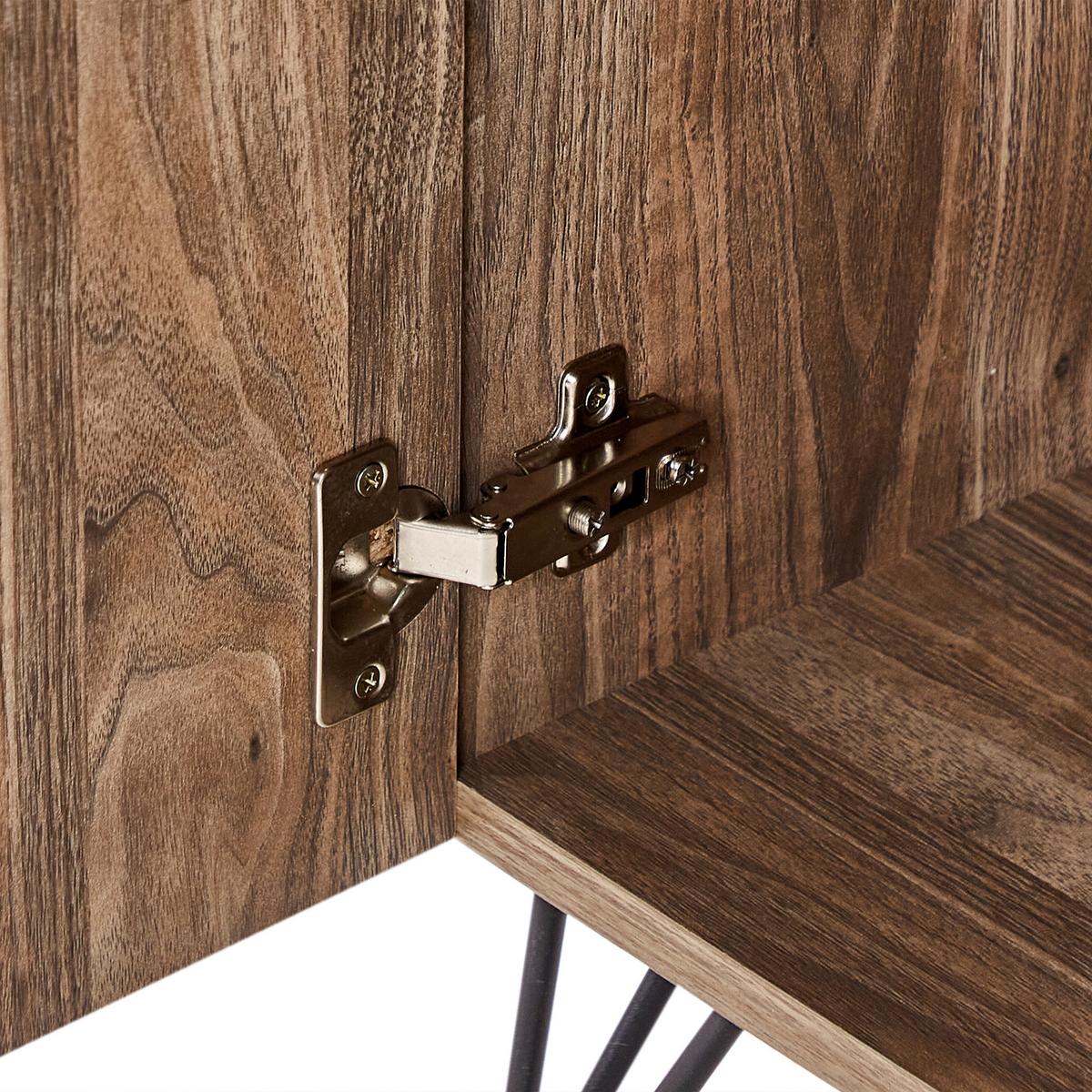 WEINREGAL Hellbraun Eliston - Hellbraun/Schwarz, Holzwerkstoff (97/90/36cm) - Beliani