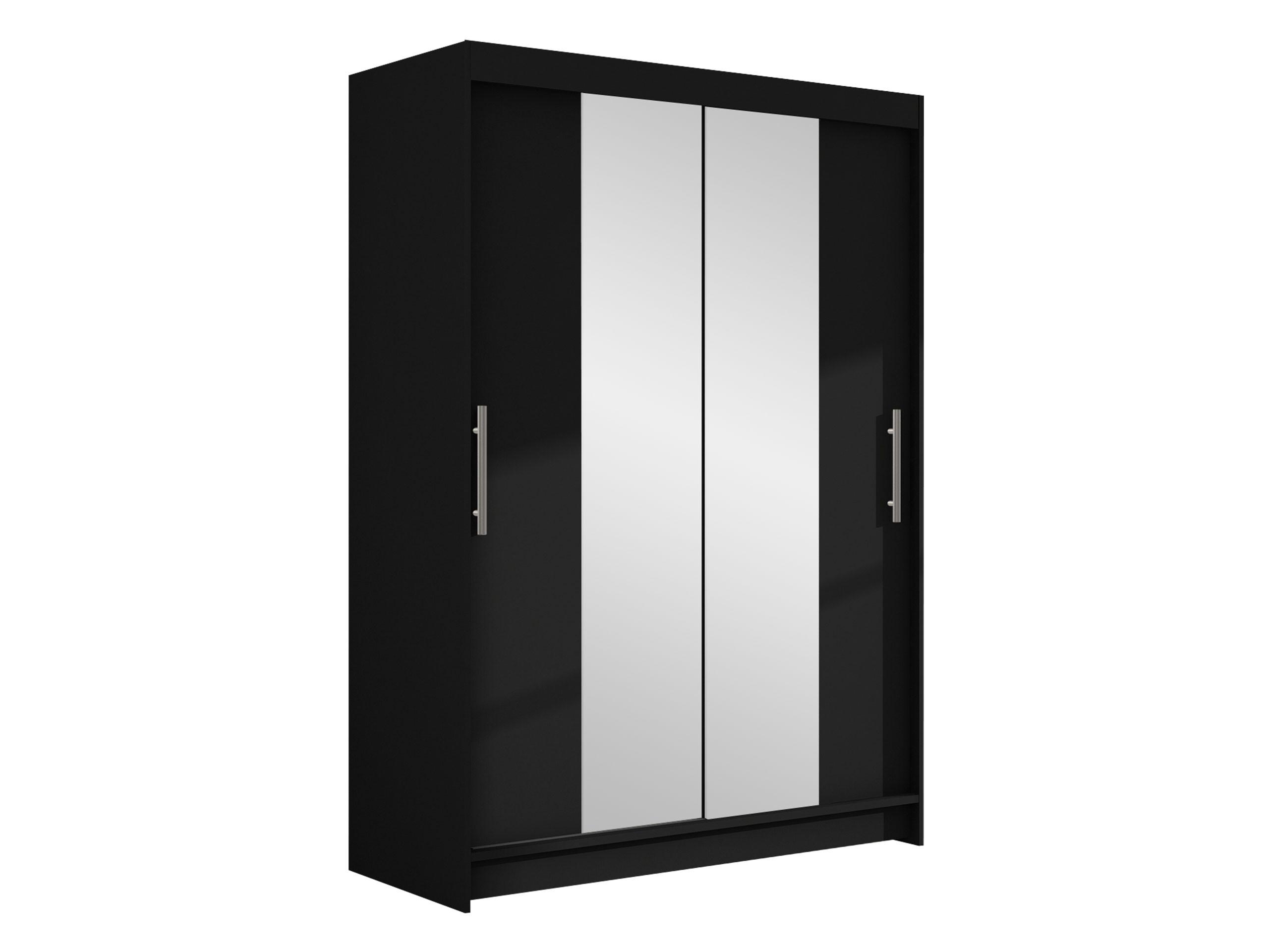 KLEIDERSCHRANK Miami II - Silberfarben/Schwarz, Holzwerkstoff/Kunststoff (120/200/58cm) - MIRJAN24