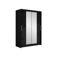 KLEIDERSCHRANK Miami II - Silberfarben/Schwarz, Holzwerkstoff/Kunststoff (120/200/58cm) - MIRJAN24