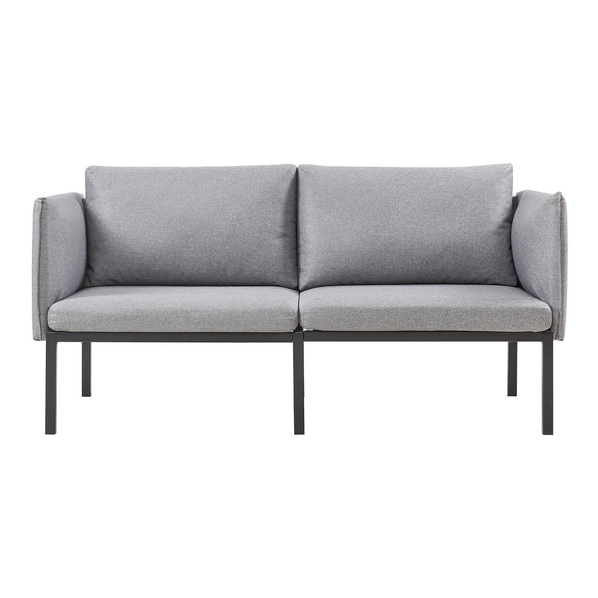 2-SITZER-SOFA Kamar - Grau, Holz/Textil (158/69/63.5cm) - [en.casa]