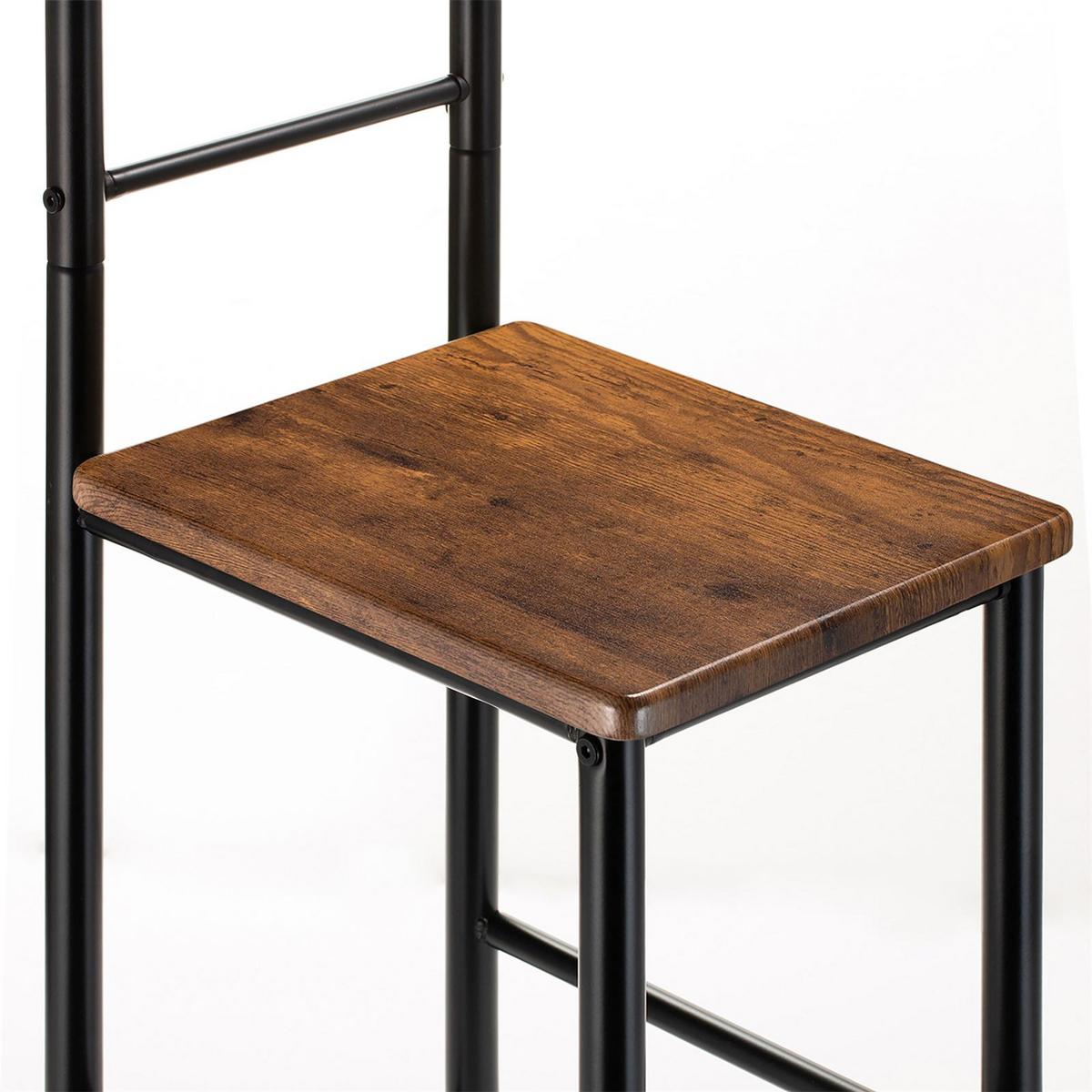 HERRENDIENER JIVO Vintage/schwarz - Dunkelbraun/Schwarz, Metall (53/121/47cm) - CARO-Möbel