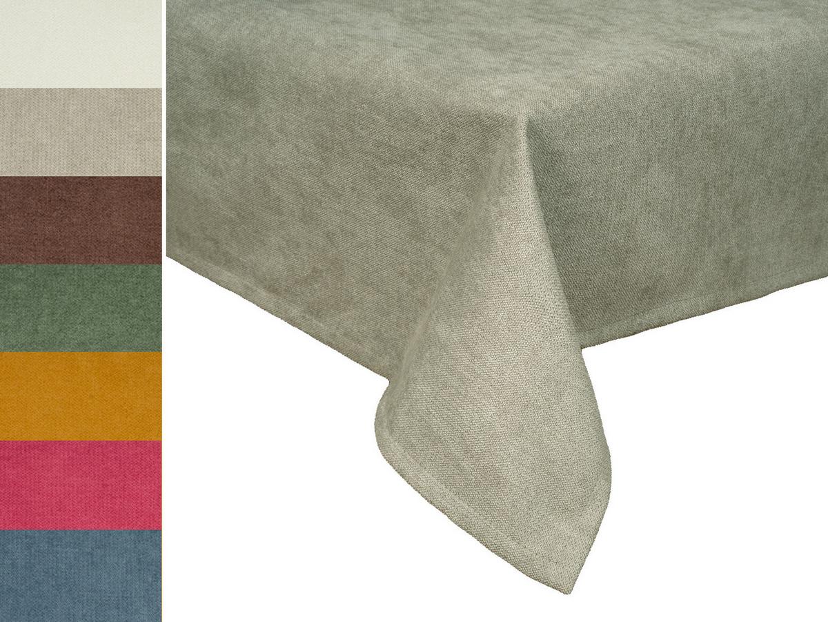 TISCHDECKE FarbTon Chenille-Haptik himbeer-rot 100/100 cm - Rot, Textil (100/100cm) - beties Heimtextil