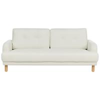 3-SITZER-SOFA Stoff cremeweiß Tuve - Hellbraun/Weiß, Textil (199/85/90cm) - Beliani