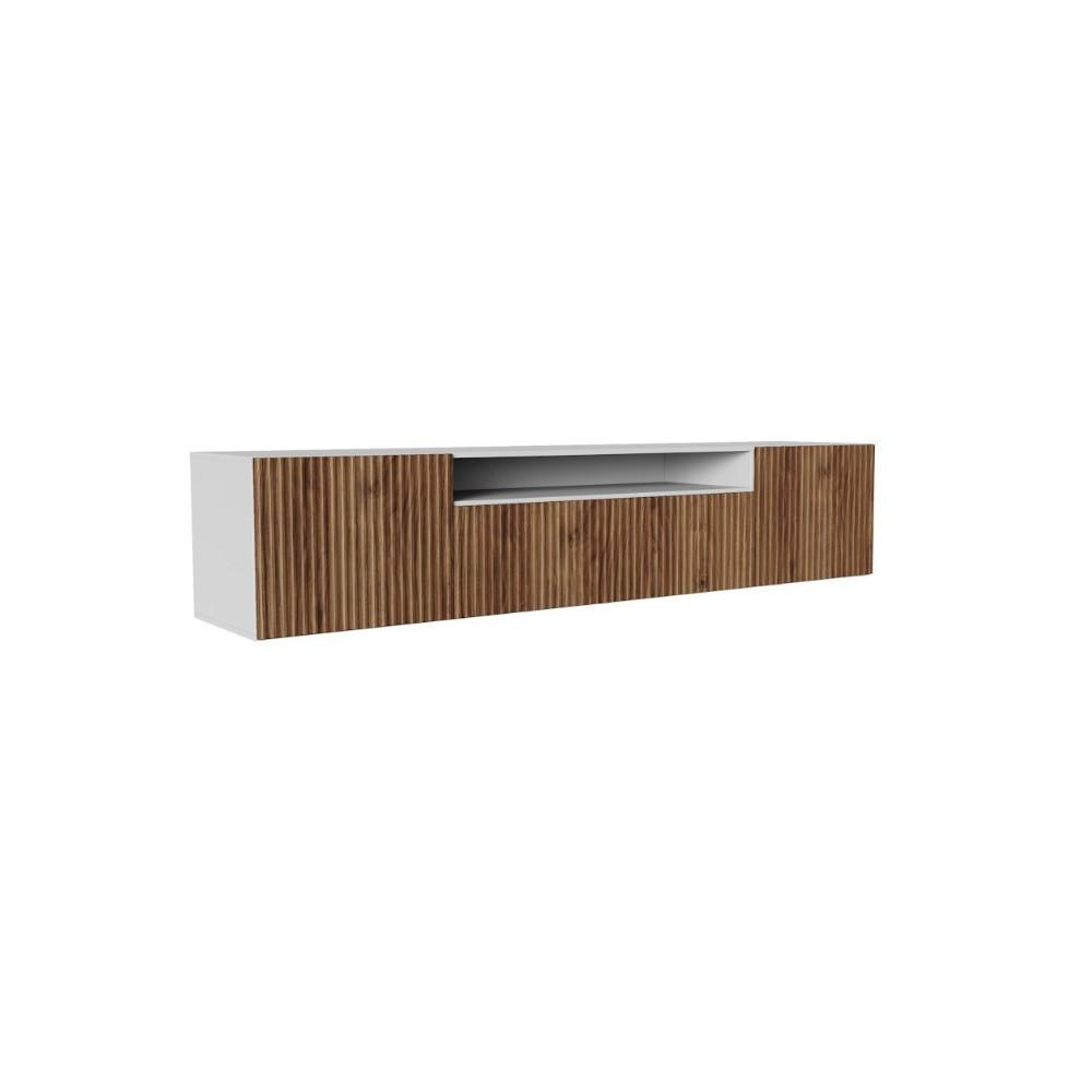LOWBOARD VAREN 200/41/40 cm, Hängender TV-Schrank Weiß / Eichefarben - Eichefarben/Braun, Holzwerkstoff (200/41/40cm) - MASSENO