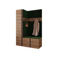 GARDEROBEN-SET Orion IX - Nussbaumfarben/Grün, Holzwerkstoff/Kunststoff (124/186/46cm) - MIRJAN24
