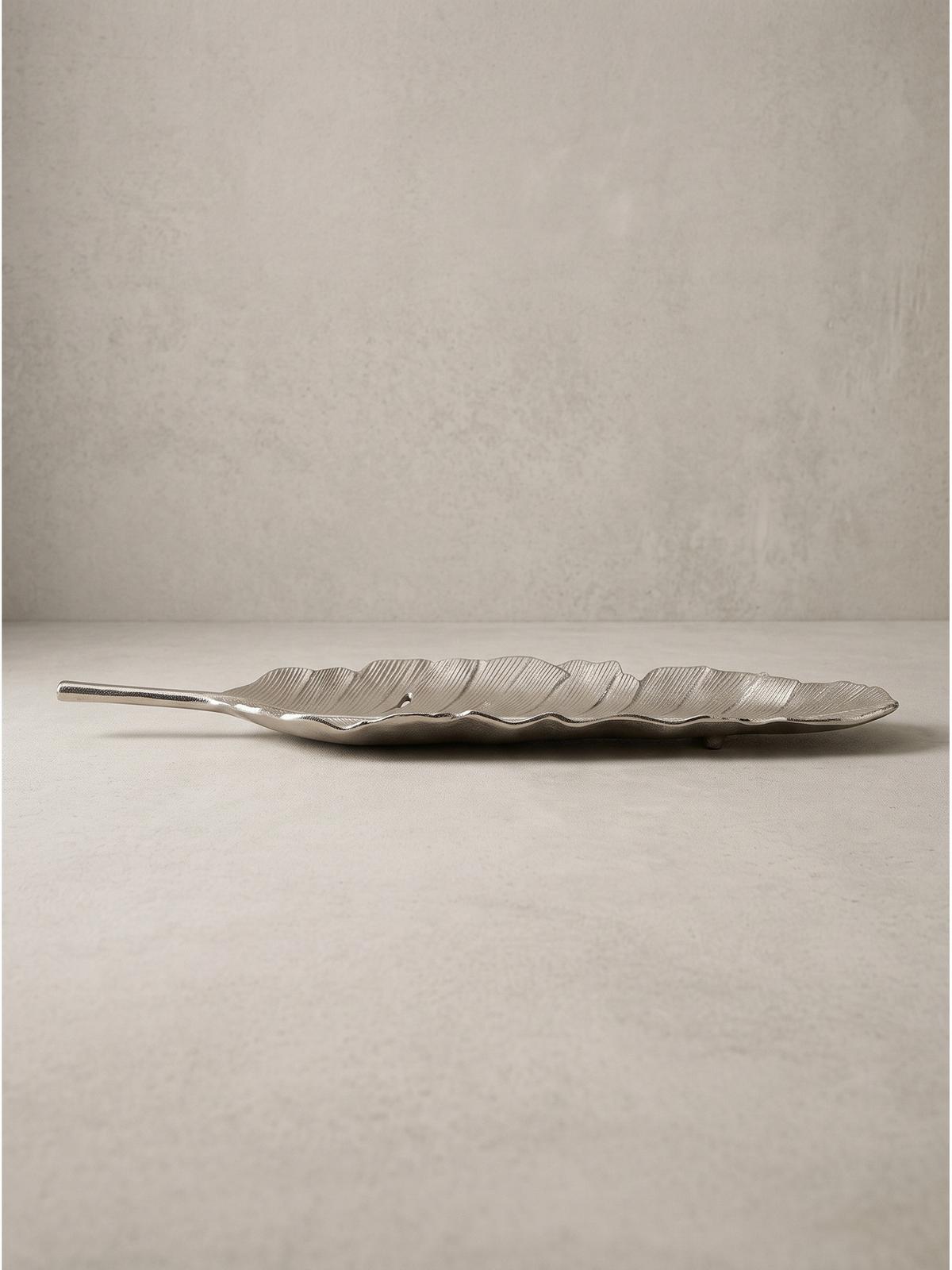 DEKOSCHALE SUBIACO, Aluminium, handgefertigt, Silber, 80 x 26 x 5 cm - Silberfarben, Metall (5cm) - KADIMA DESIGN