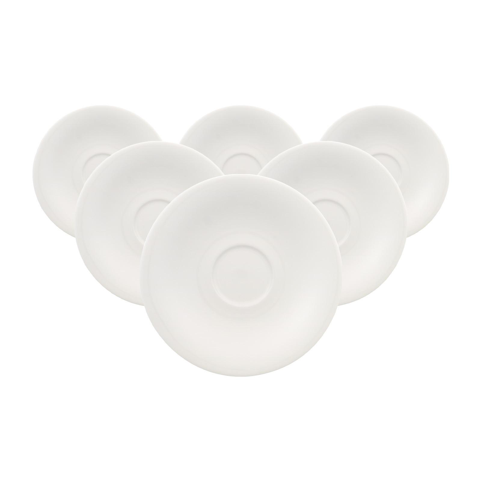 KAFFEEUNTERTASSEN New Cottage Basic weiß ø 16,7 cm 6er Set - Weiß, Keramik (16.7cm) - Villeroy & Boch