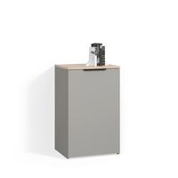 KOMMODE Piave Greige mit Regal - Greige, Holzwerkstoff (50/80/40cm) - Livinity®