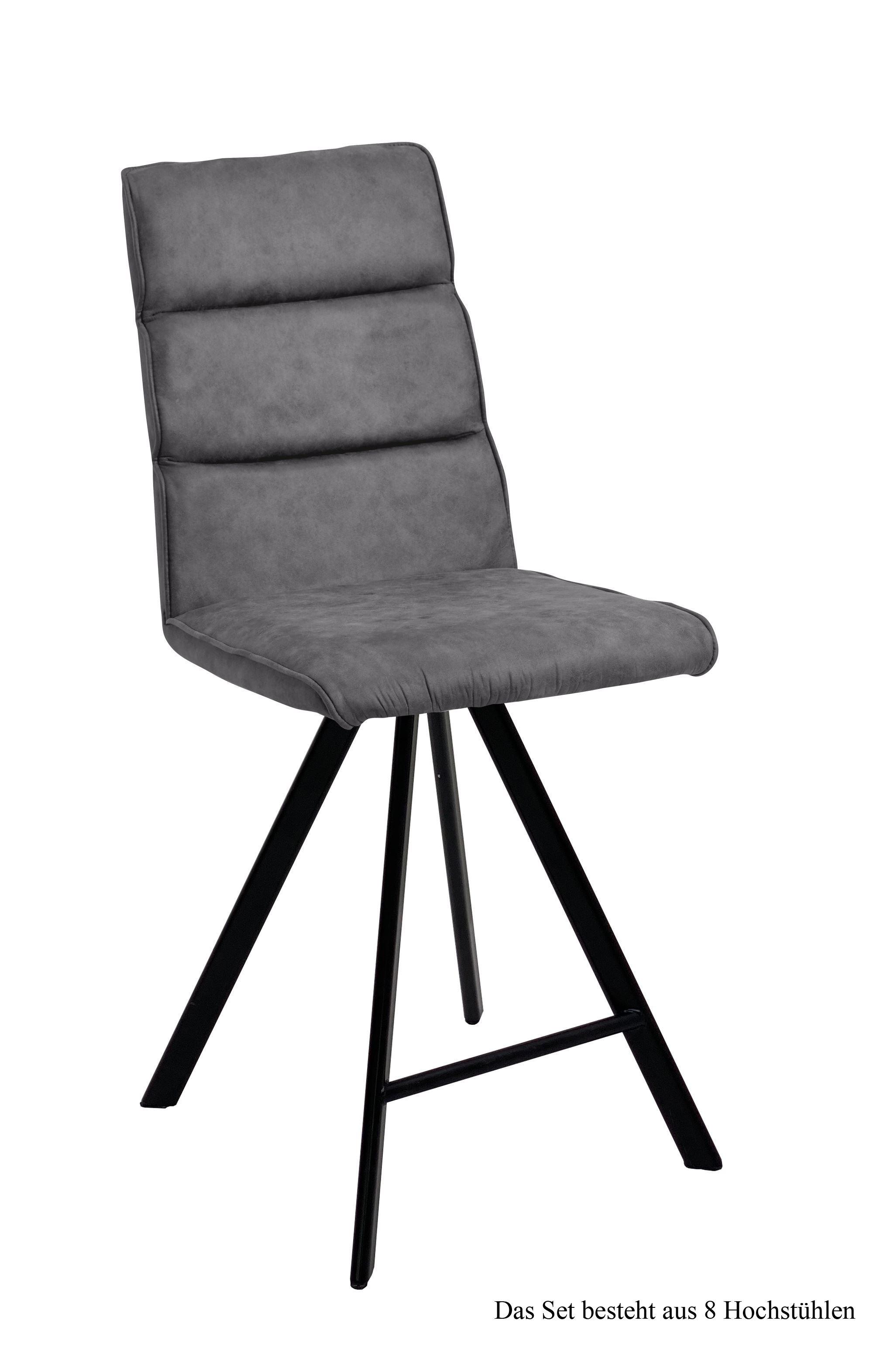 THEKENSTUHL drehbar (8er-Set) Devinne 47x109x60 Schwarz/Grau - Schwarz/Grau, Kunststoff (60/109/47cm) - 58aufmkessel