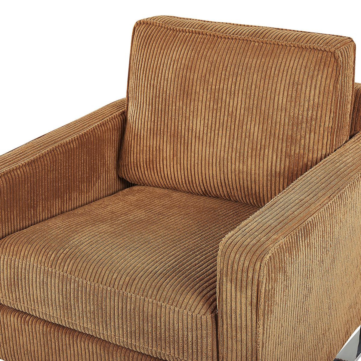 SESSEL Cord Braun Vind - Braun, Textil/Metall (76/82/82cm) - Beliani