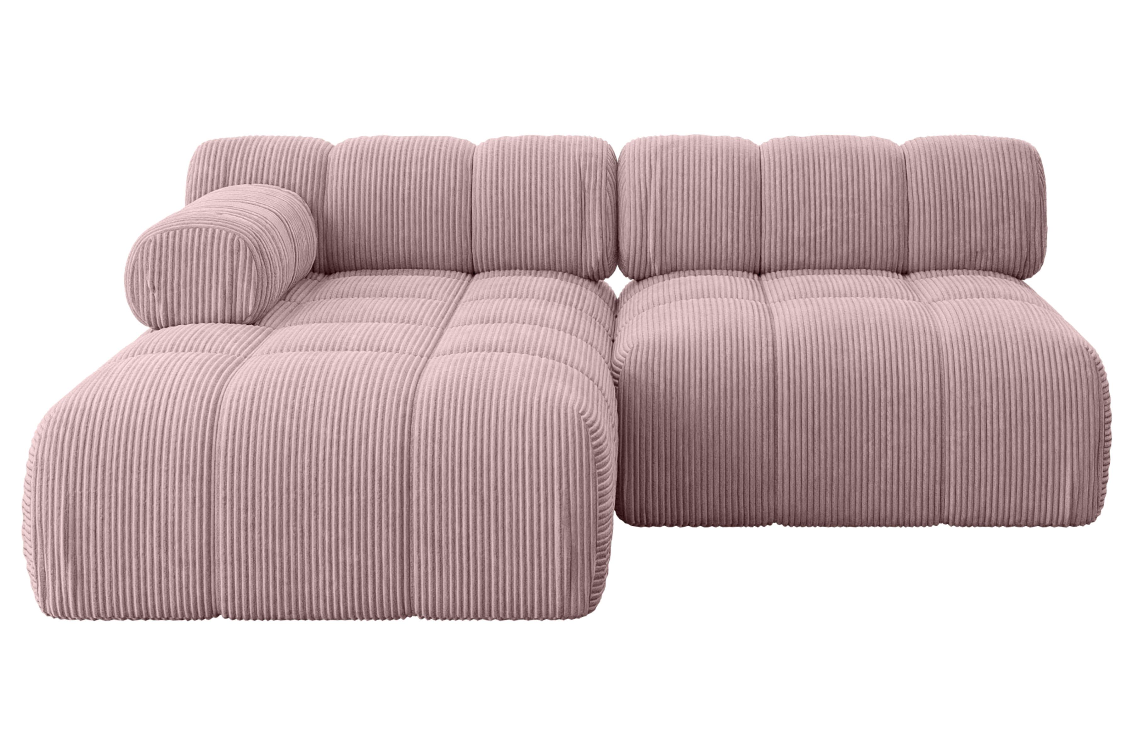 ECKSOFA modulares Sofa Razon-L1 - 190x160x70 cm Rosa Cord - Rosa, Holzwerkstoff/Textil (190/160cm) - ALTDECOR