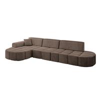 ECKSOFA Ottomane Links LIVO-L2 - 337x173x79,5 cm Braun - Braun, Holzwerkstoff/Textil (337/173cm) - ALTDECOR